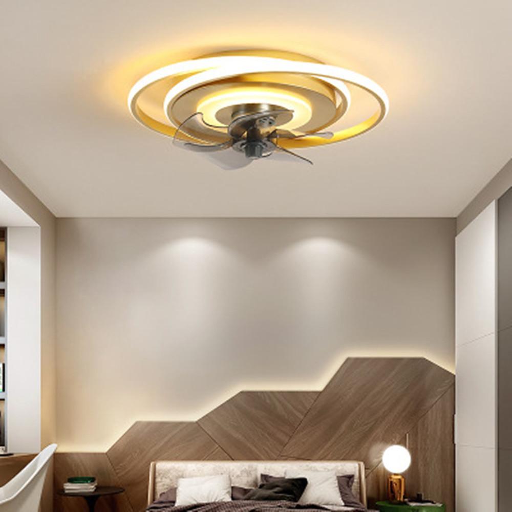 Geometric Modern Ceiling Fans with LED Light