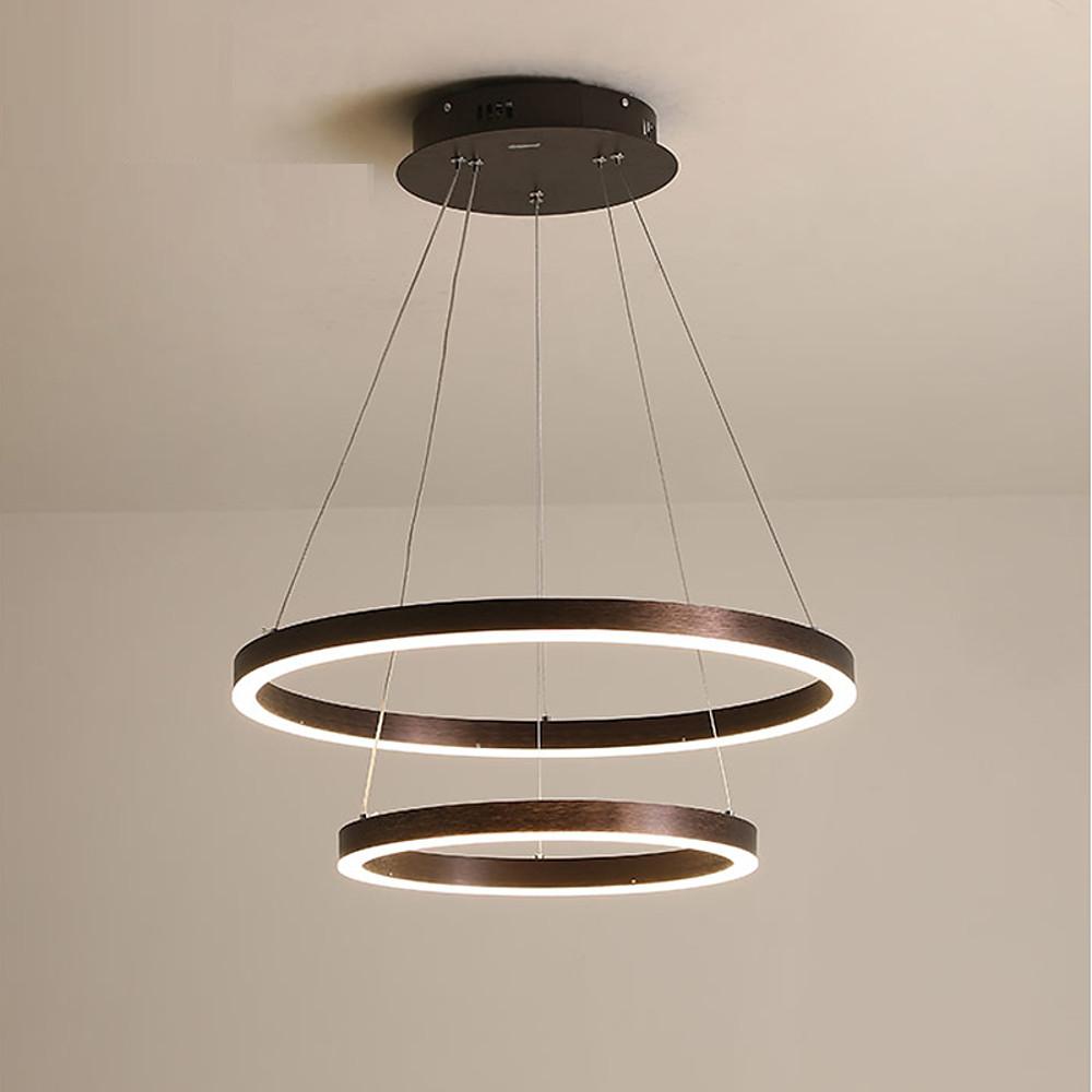 Modern LED Circular Chandelier Two-Tier Minimalist Pendant Light