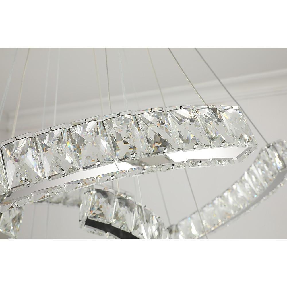 Wave Flush Mount Lighting for Dining Room LED Crystal Stainless Steel Ceiling Lights