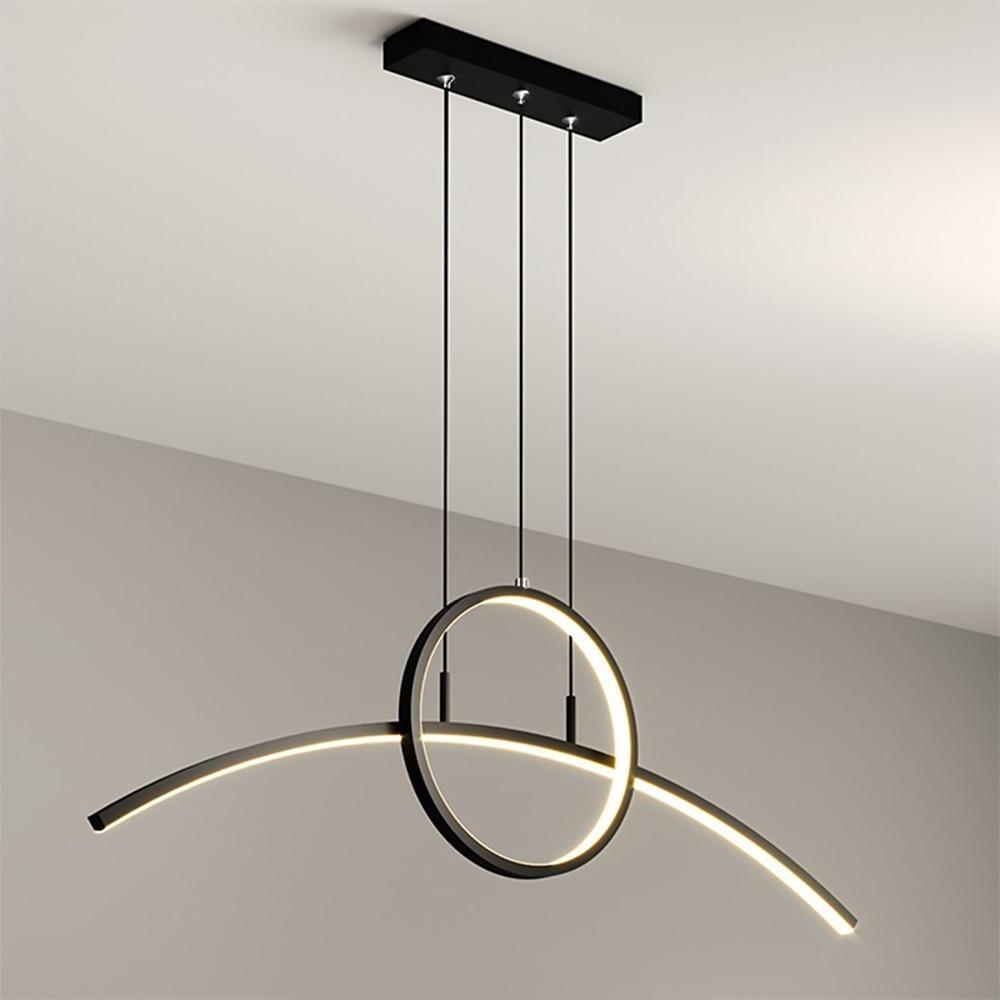 Curve Circle Pendant Lighting Metal Modern Pendant Lighting for Kitchen