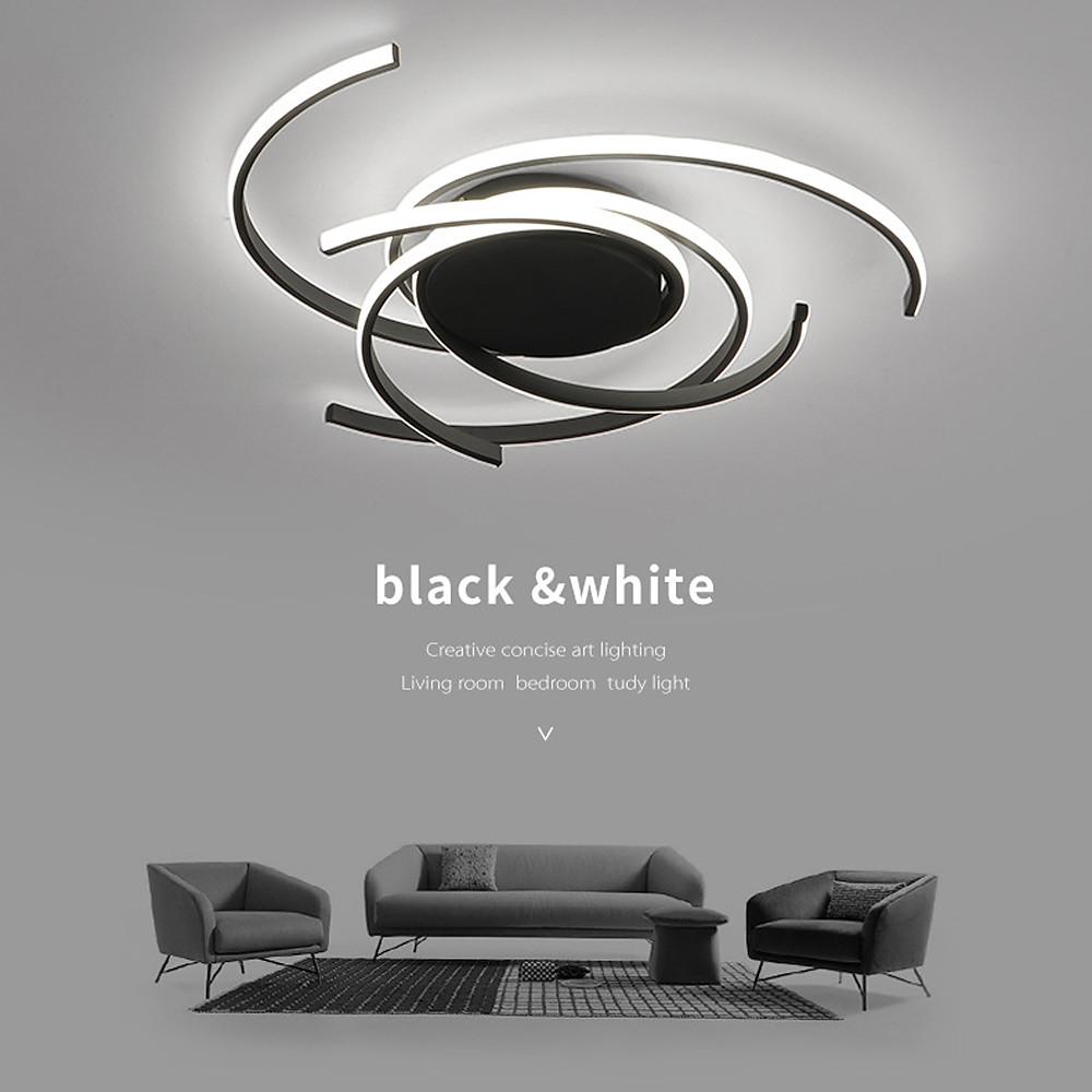 30 Inch Swirls Circle Abstract LED Flush Mount Ceiling Light for Living Room