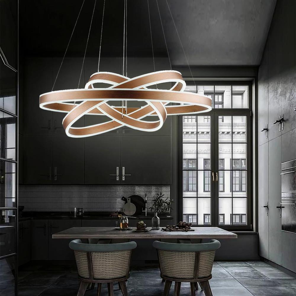 Modern Circle Foyer Chandelier Ideas Aluminum Kitchen Dining Room Ceiling Light