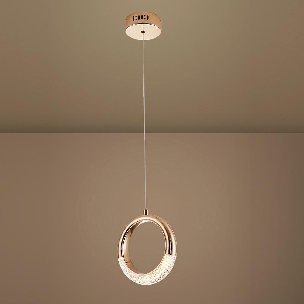 Ring Shaped LED Electroplated Metal Modern Pendant Light Hanging Lamp Chandeliers