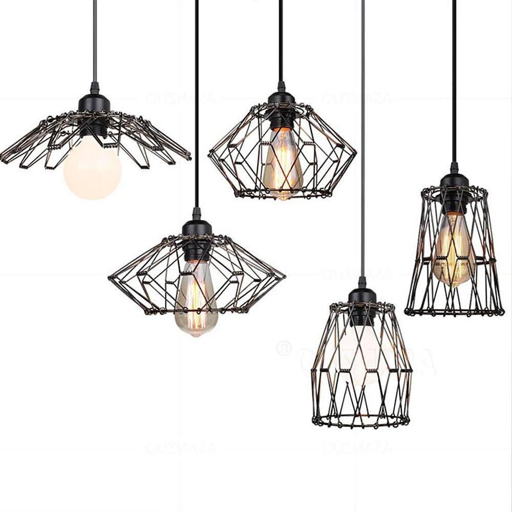 Wire Lantern Island Kitchen Pendant Lighting Country Metal Pendant Lighting