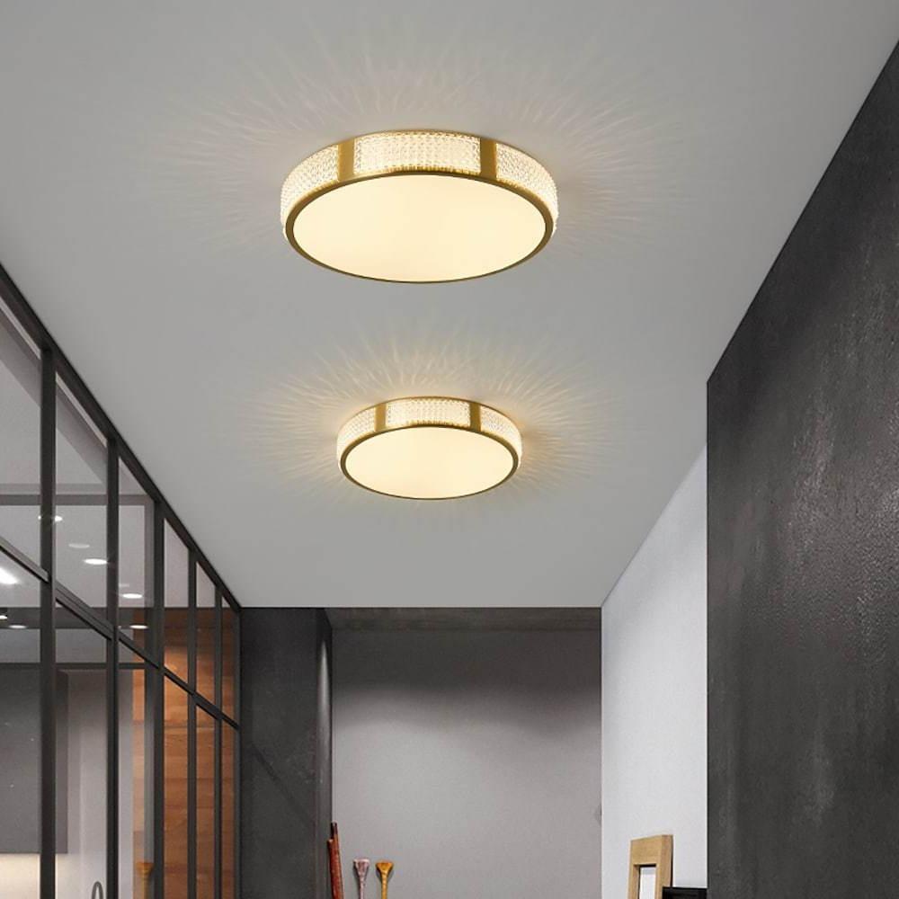 Circular Copper Acrylic LED Nordic Ceiling Lights Flush Mount Lighting