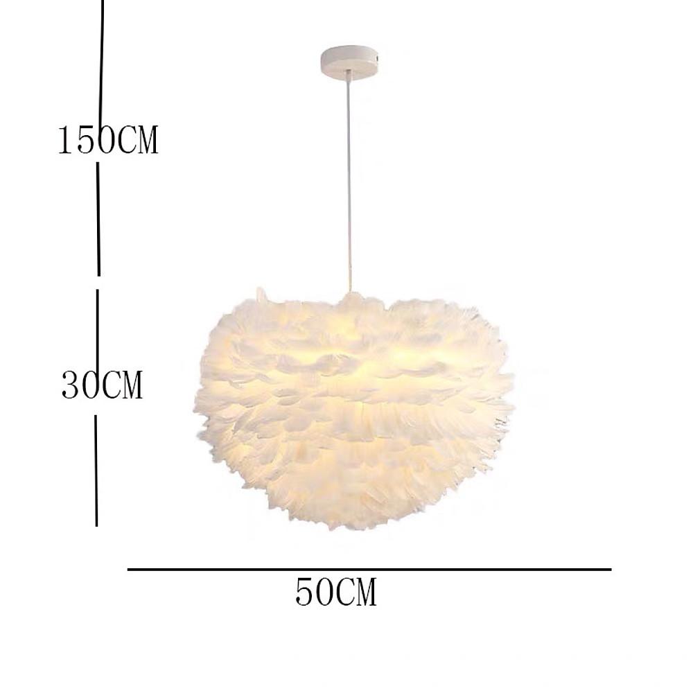 Novelty Modern Feather Design Pink Chandelier Metal Ceiling Light