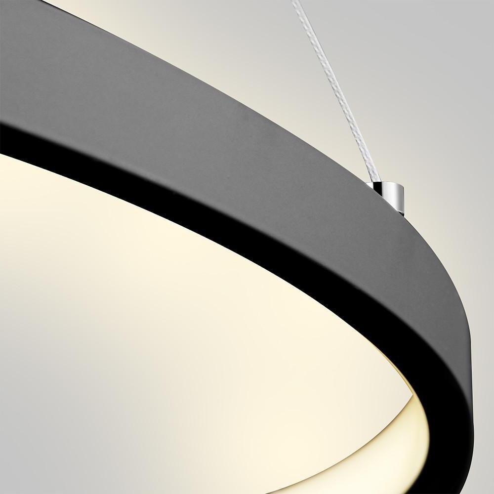 Round Geometric 30-Watt Single Ring Integrated LED Modern Bedroom Pendant