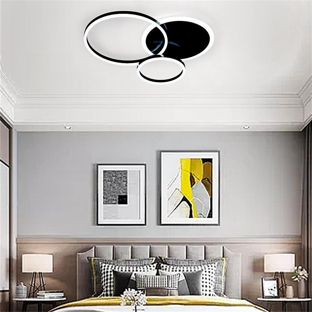 3-Layers LED Modern Circle Flush Mount Light - 3-Color Dimmable, 26"x20"