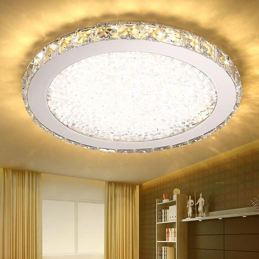 16'' Rounded Antique Painted Metal Crystal LED Modern Ceiling Lights