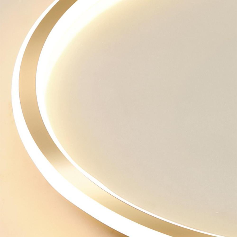 Circular Minimalist Metal Silica Gel LED Flush Mount Ceiling Light for Living Room