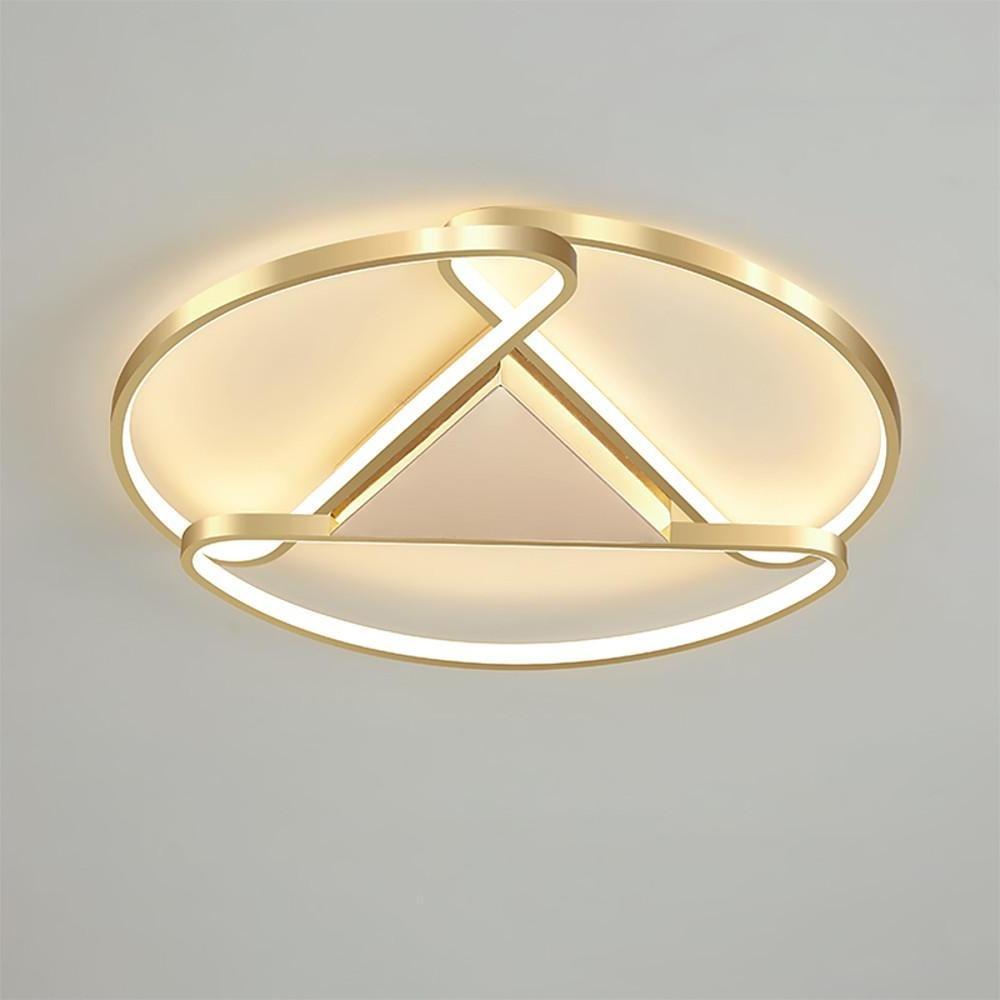 Triangles Circle Metal LED Flush Mount Ceiling Light for Bedroom