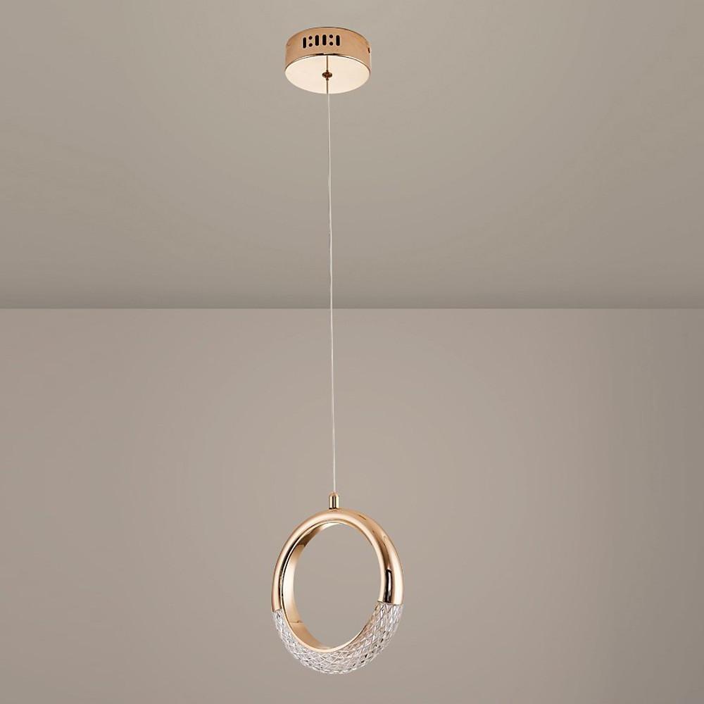 Ring Shaped LED Electroplated Metal Modern Pendant Light Hanging Lamp Chandeliers