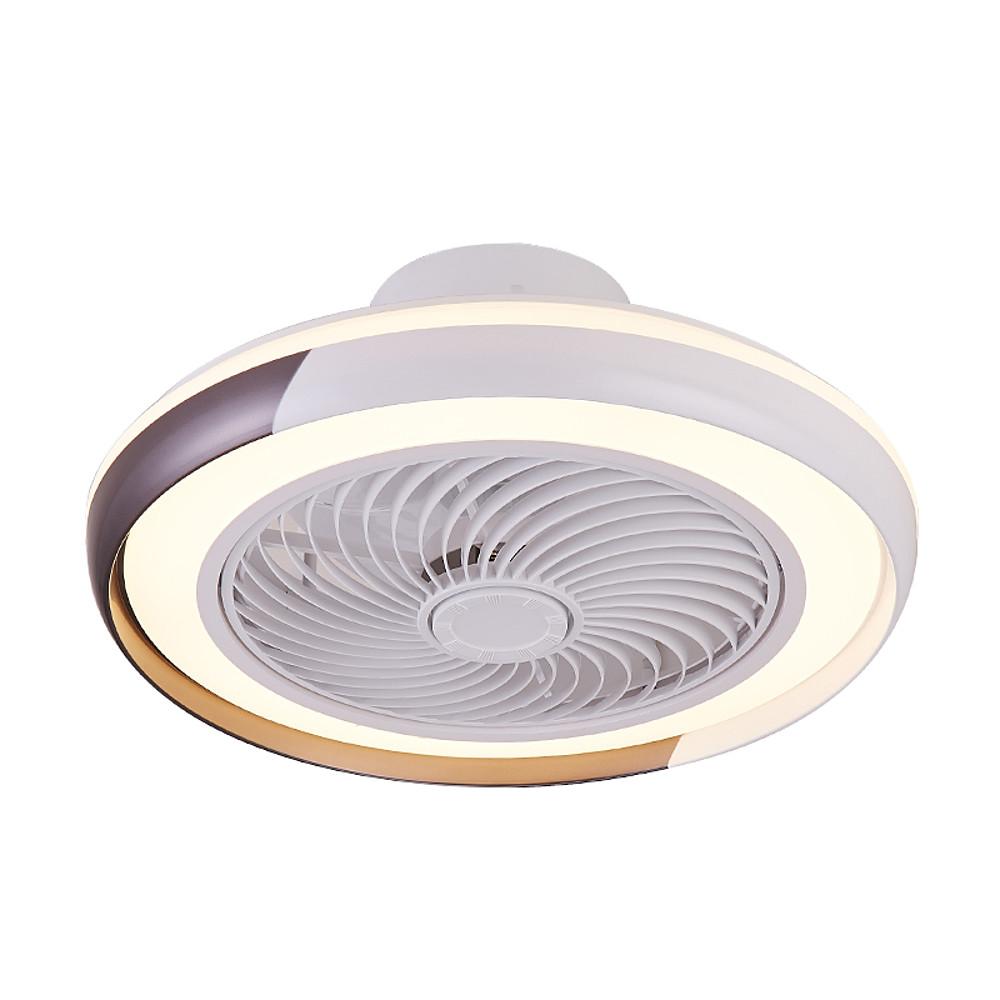 White Flush Mount Bladeless Fan Ceiling with LED Light