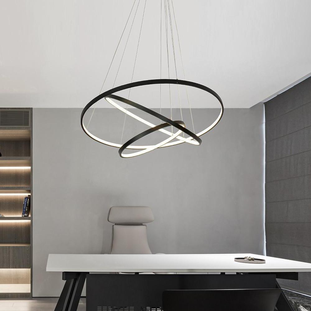 Adjustable Interweaved Ring Dimmable LED Modern Chandeliers Pendant Light