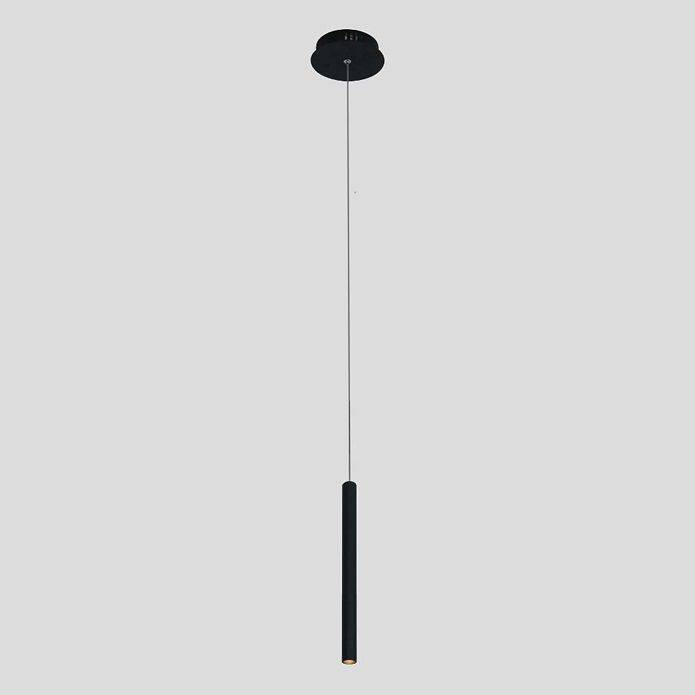 Thin Stick Shaped Black Pendant Light with Downlight Integrated LED Light