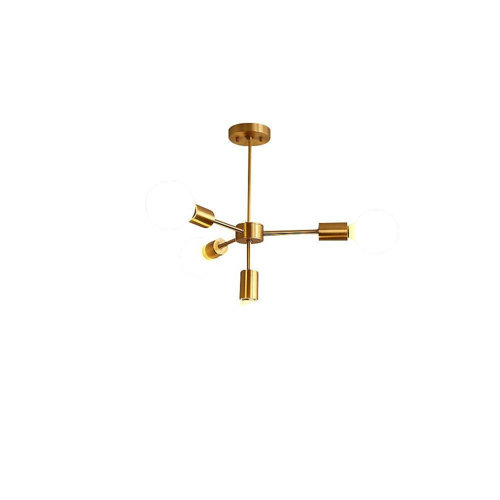 Luxurious Gold 4-Light Pendant Light - Modern 27'' Ceiling Fixture