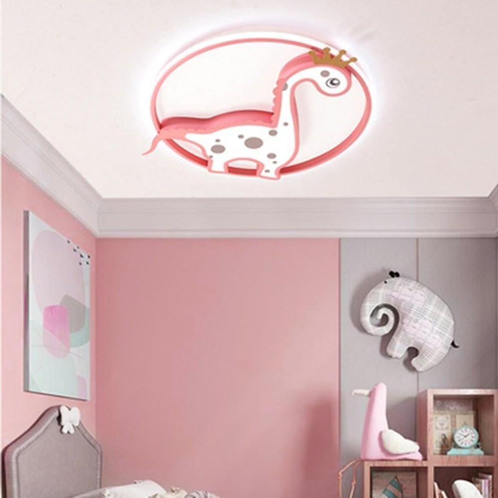 Circle Dinosaur Novelty LED Flush Mount Ceiling Light Baby Kids Lights for Bedroom