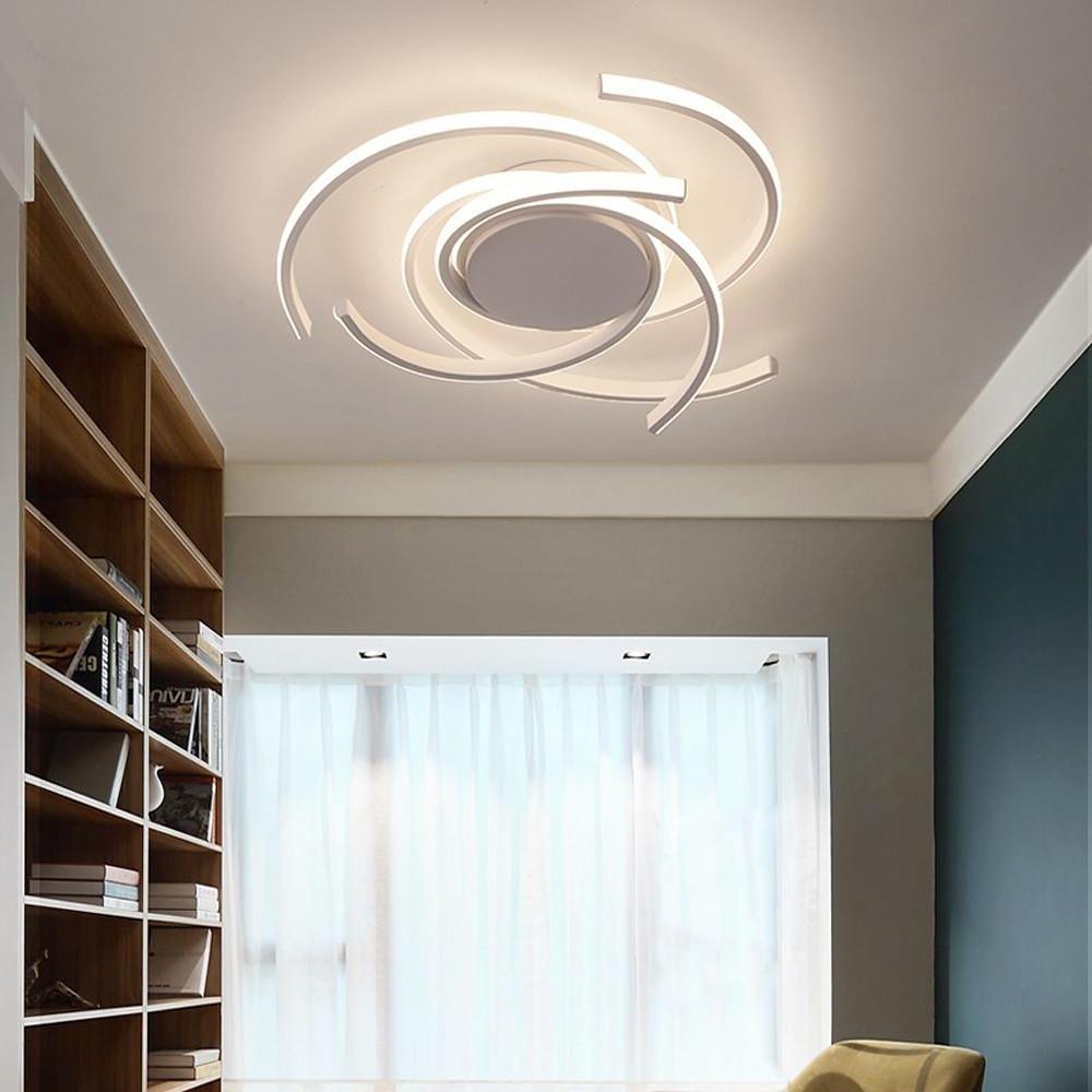 30 Inch Swirls Circle Abstract LED Flush Mount Ceiling Light for Living Room