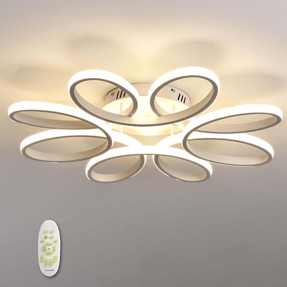 Flower Shaped Dimmable LED White Modern Ceiling Lights Flush Mount Lighting