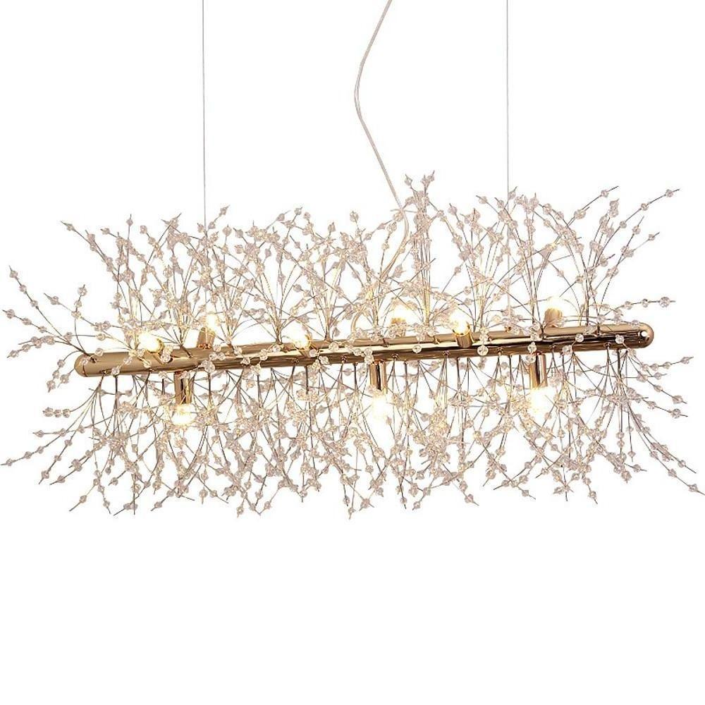 Luxury Modern LED Pendant Light with Electroplated Metal & Crystal Design E26/E27 Compatible