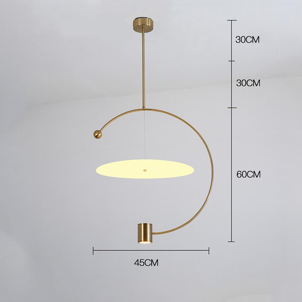 Electroplated Metal Semi Circular LED Gold Nordic Pendant Lighting