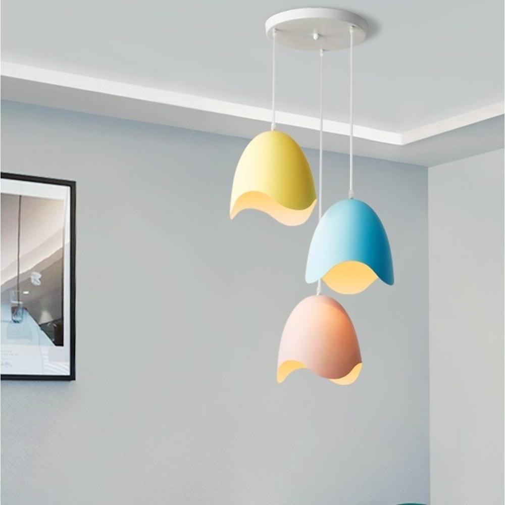 3-light Half Eggshell Shaped LED Modern Pendant Lighting Island Lights