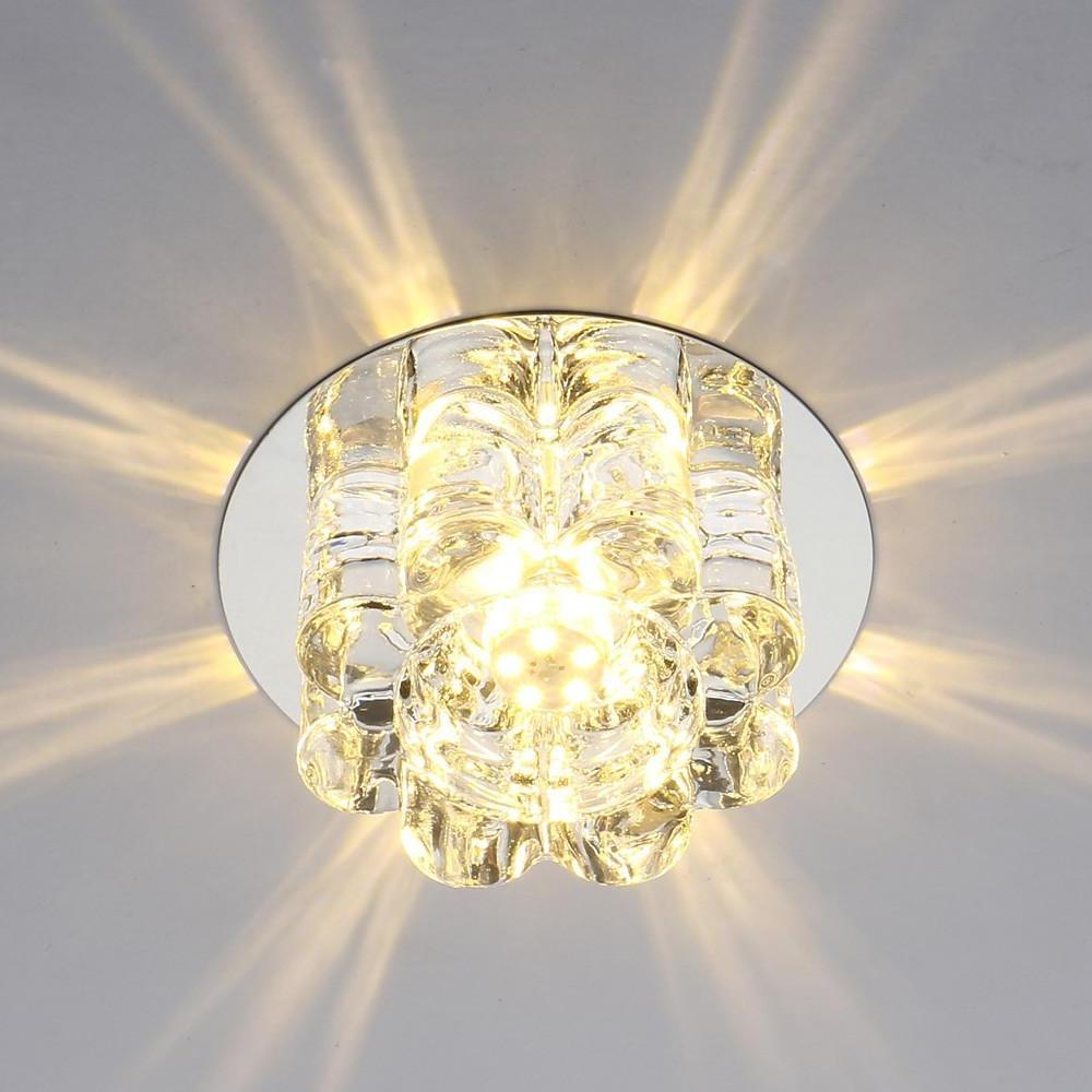 Electroplated Metal Crystal Flower Multi Color LED Modern Ceiling Light