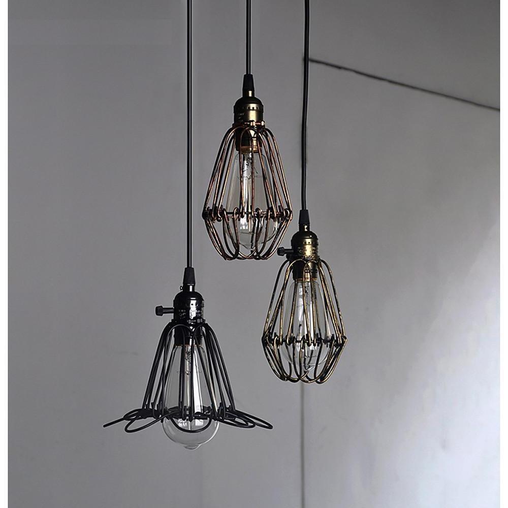 Nordic Vintage Metal Lantern Pendant Light LED Industrial Ceiling Light