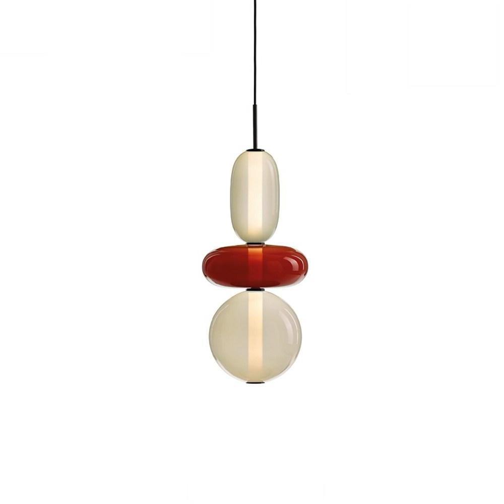 Multiple Shapes Colored Glass Pendant Light Metal Pendant Lighting