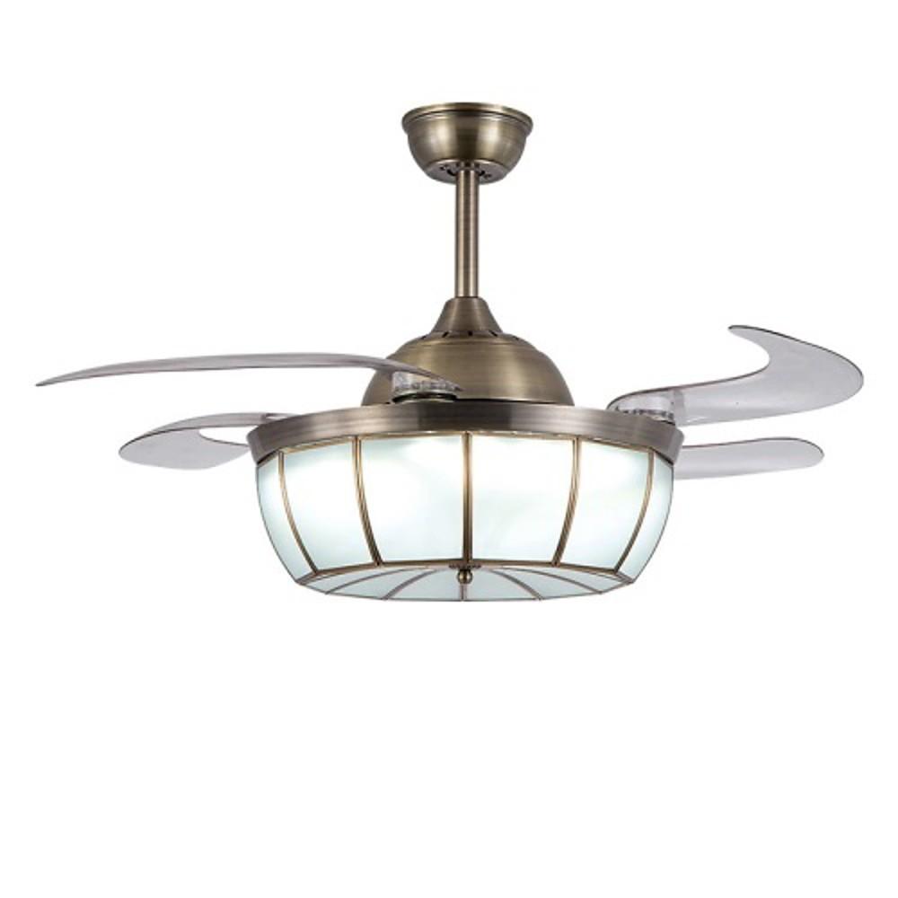 Bronze Farmhouse Retractable Ceiling Fan with Light