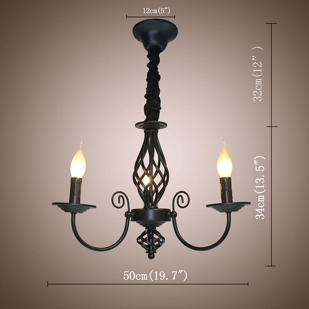 Triple Candles Shape Farmhouse Chandelier LED Oil Rubbed Bronze Chandelier