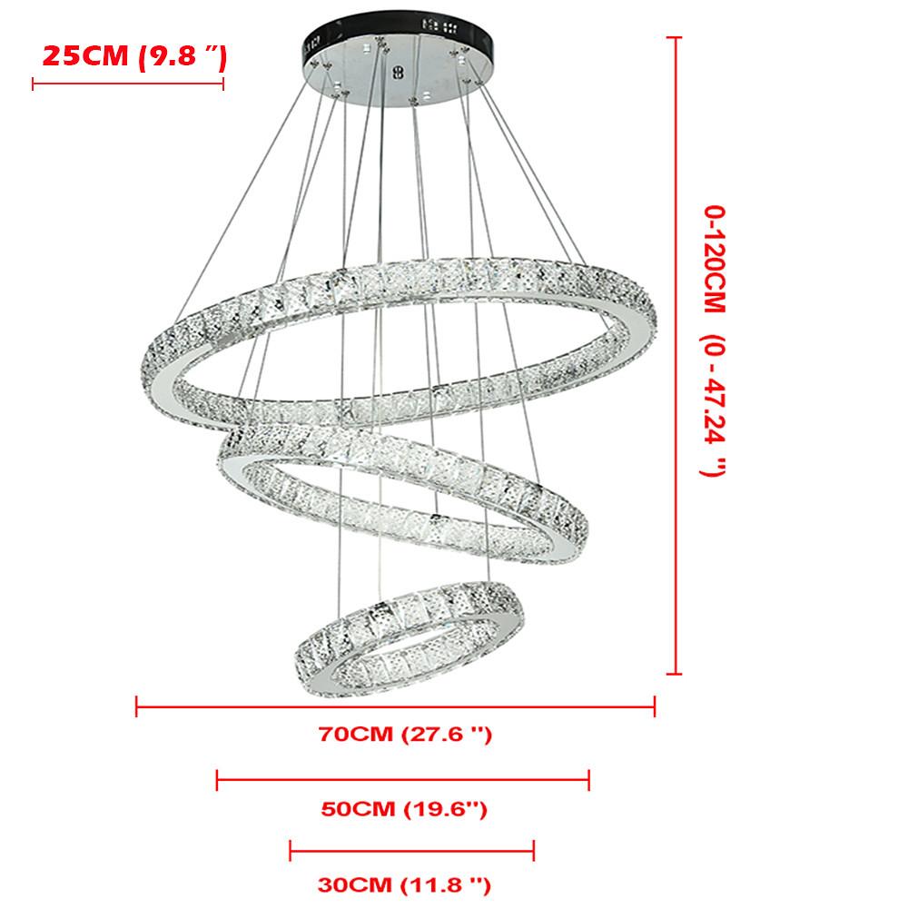 Geometrical Design Circle Chandelier Metal Crystal Ceiling Light