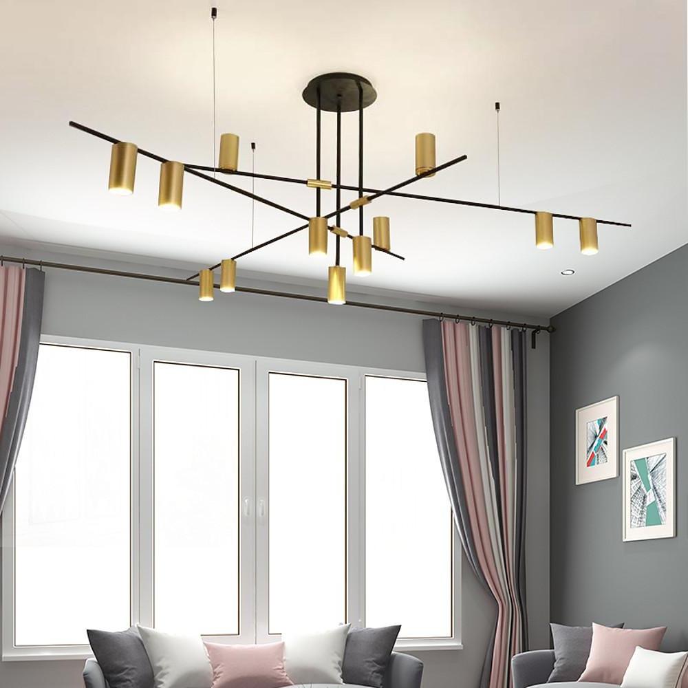 Metal Sputnik Chandelier Geometrical Gold Chandelier for Living Room